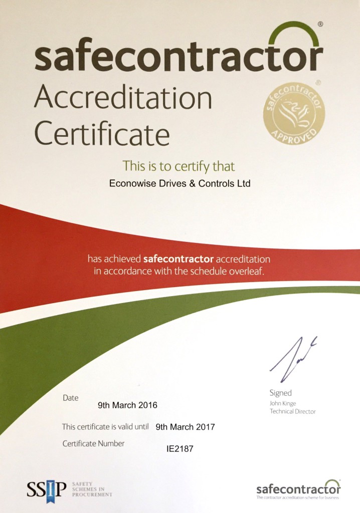 Safecontractor certificate